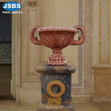Colorful Marble Planter With Pedestal, Colorful Marble Planter With Pedestal